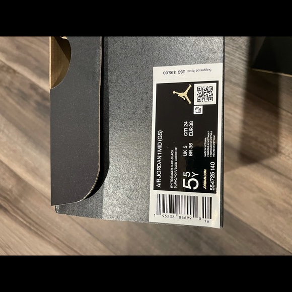 Air Jordan 1 Mid White Racer Blue Black 554725-140 - Picture 12 of 14